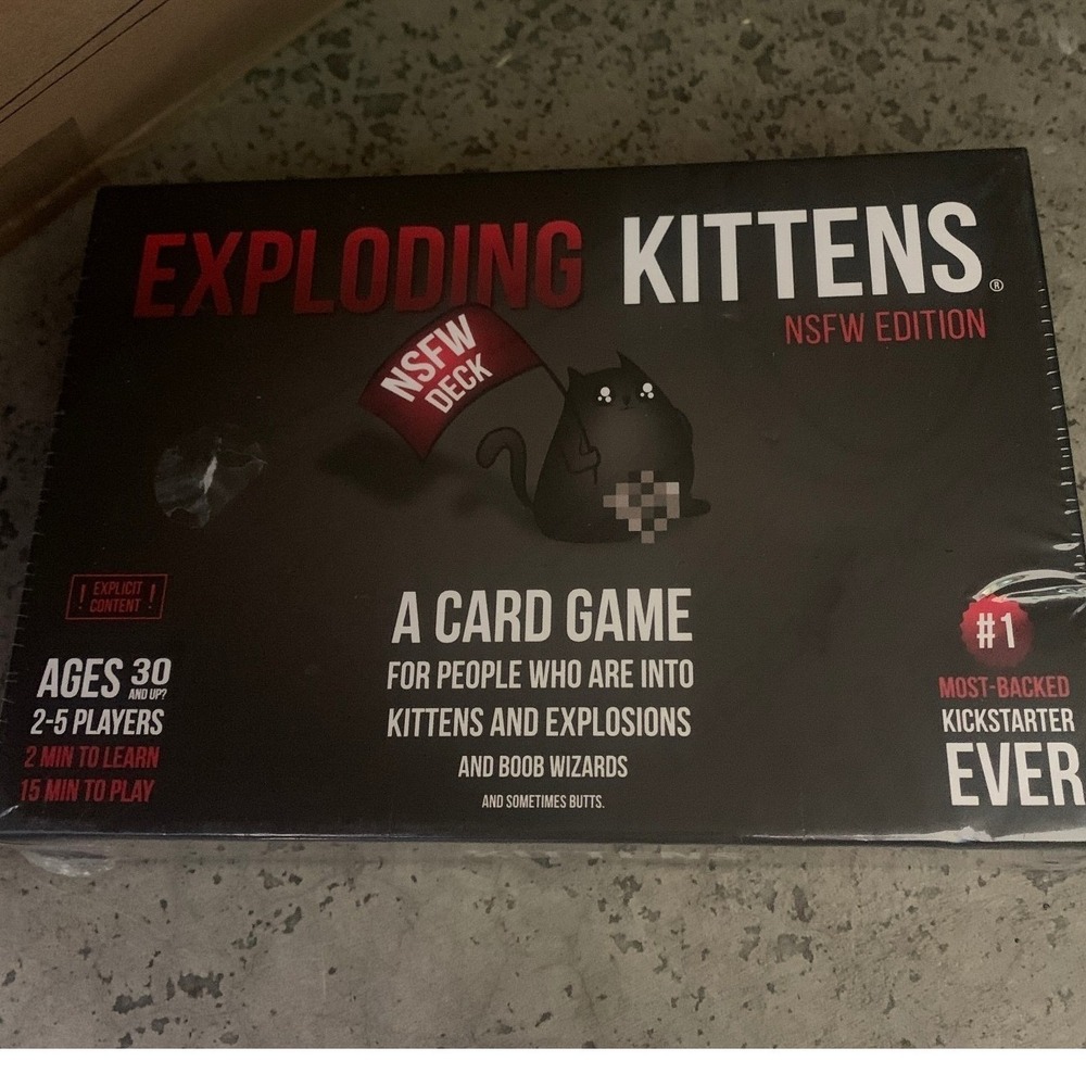 Exploding Kittens Card Game Adult OS Black NSFW Edition Sealed New